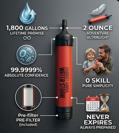 Kairo Emergency Water Survival Straw — Advanced Water Filter